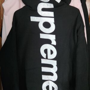 Supreme Red and Black Logo Hoodie
